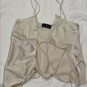 Lioness Champagne Satin Strappy Top